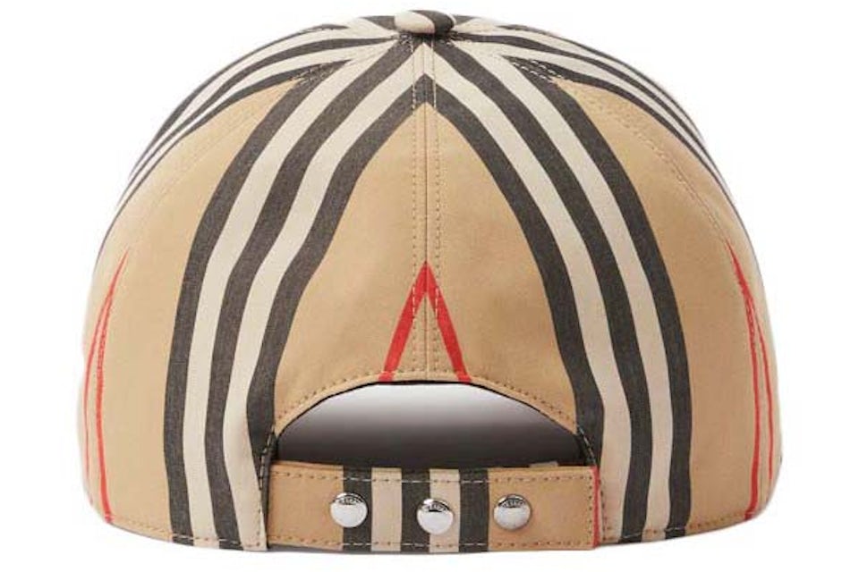 Casquette de baseball coton carreaux traditionnels monogramme beige – Image 2