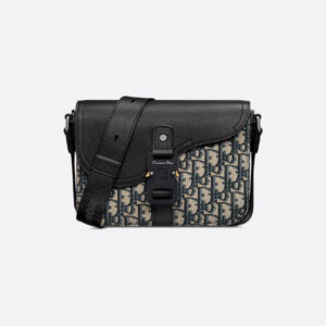 Sac Messenger à rabat Saddle Small Noir et Beige