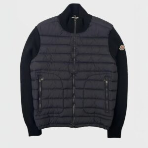 Moncler doudoune bi-matière cardigan