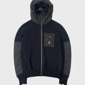 Moncler doudoune bi-matière cardigan