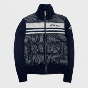 Moncler doudoune bi-matière cardigan