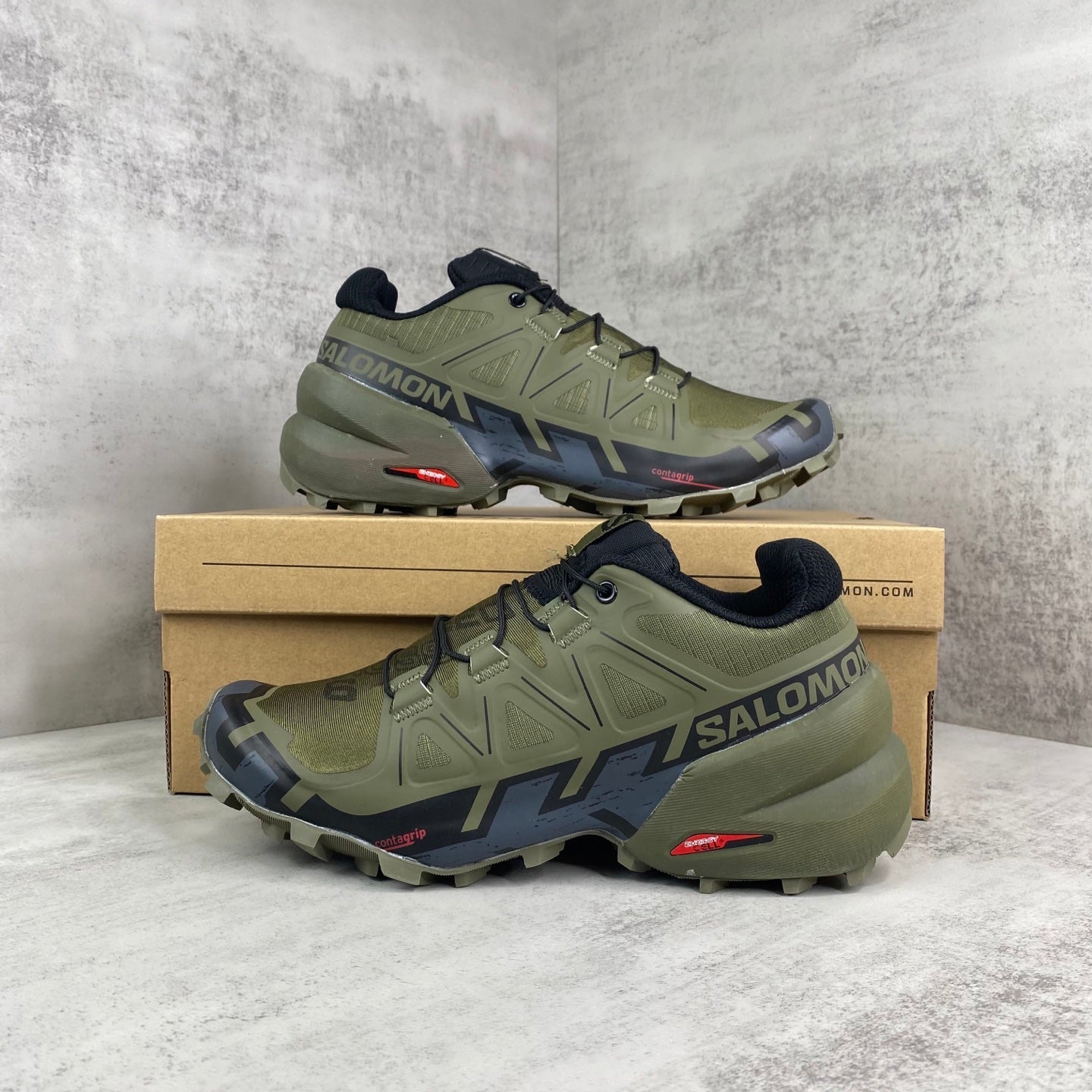 Salomon Speed-Cross 6 - Vert Olive / Noir