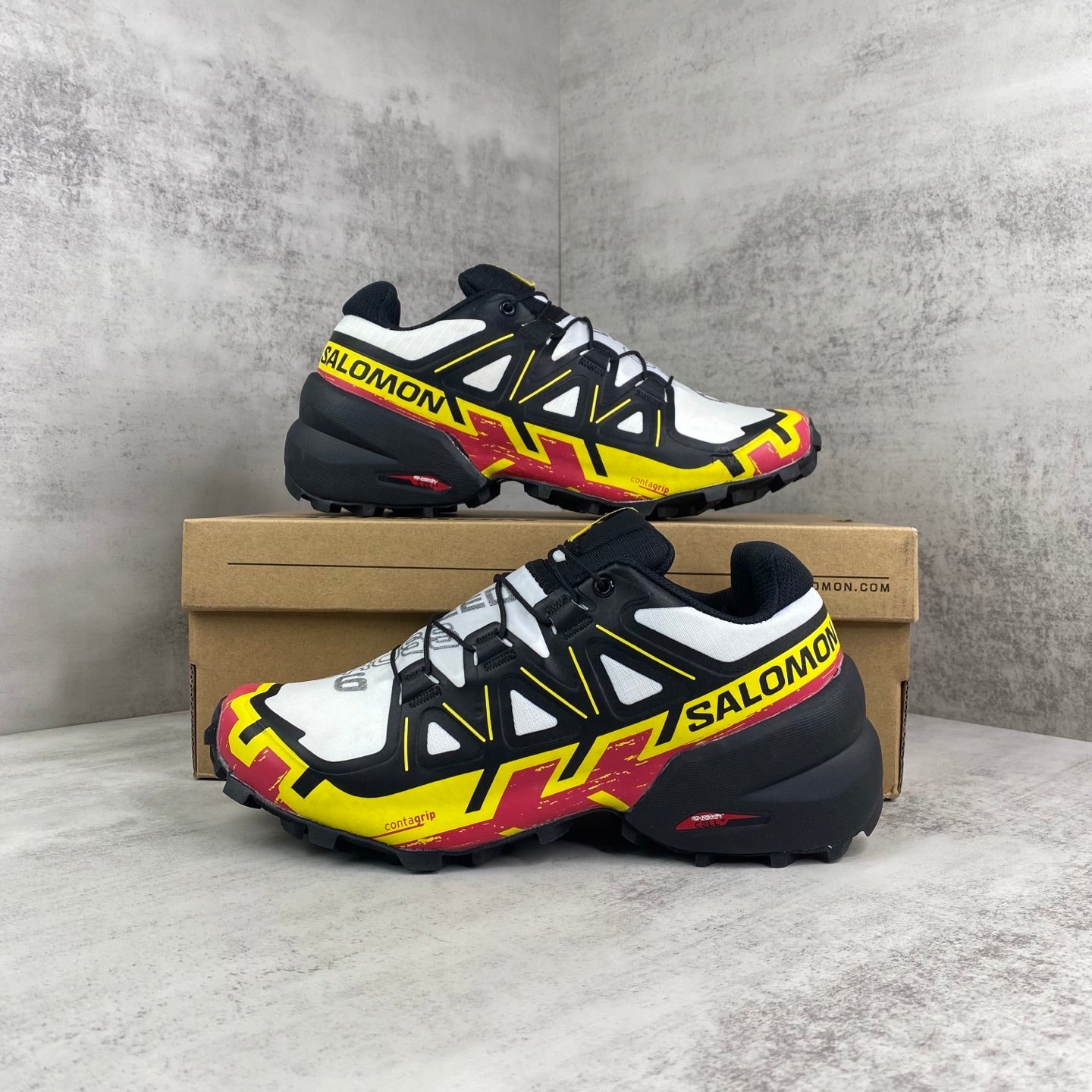 Salomon Speed-Cross 6 - Blanc / Jaune / Rouge