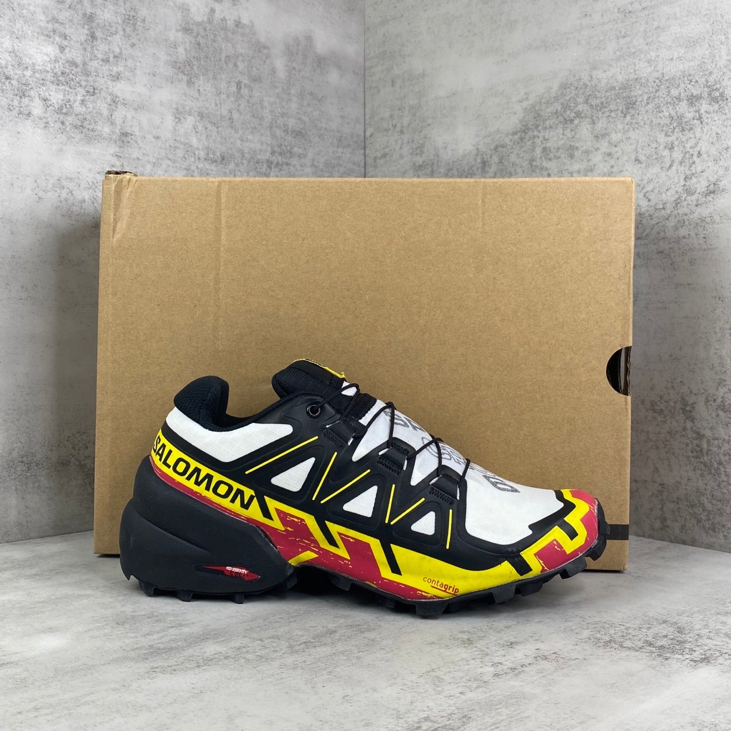 Salomon Speed-Cross 6 - Blanc / Jaune / Rouge – Image 2